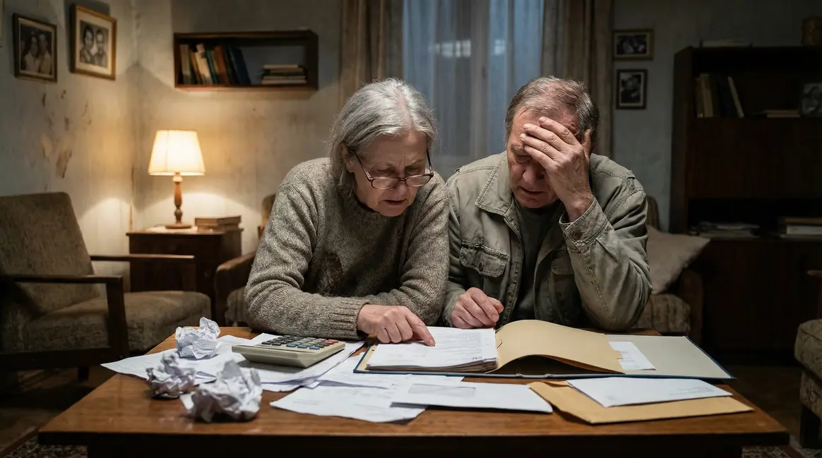 Couple de seniors analysant leur impôt