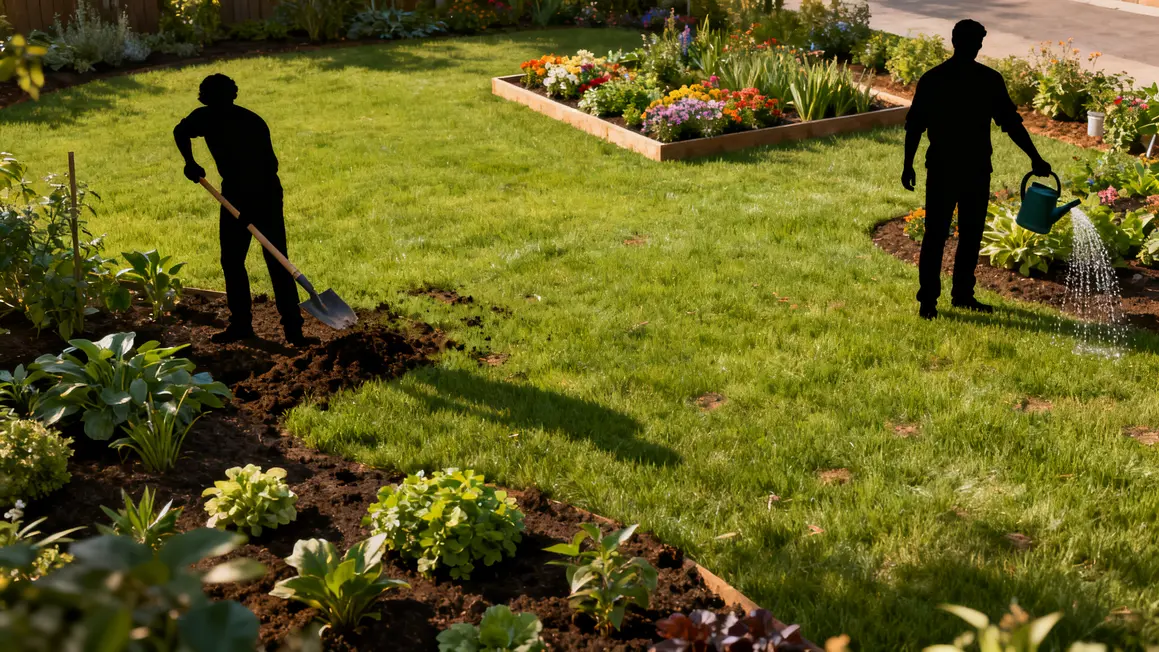 pelouse et massifs plantes pousse rapide installation
