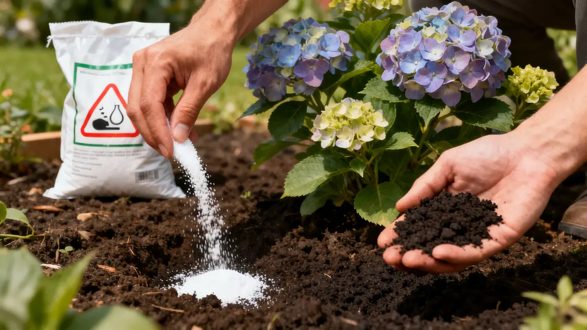Amendement terre hortensia sulfate aluminium SEO