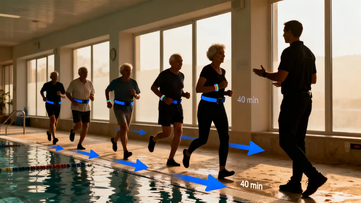 aquajogging séance seniors coach ceinture piscine