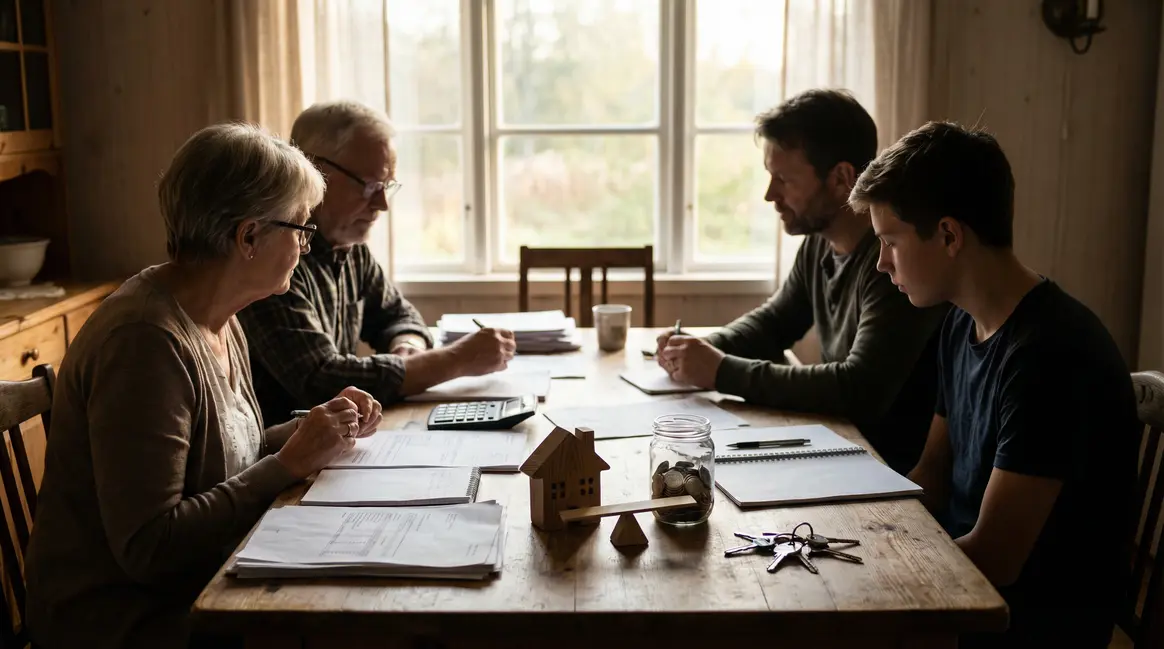 Famille et senior examinent assurance vie protection