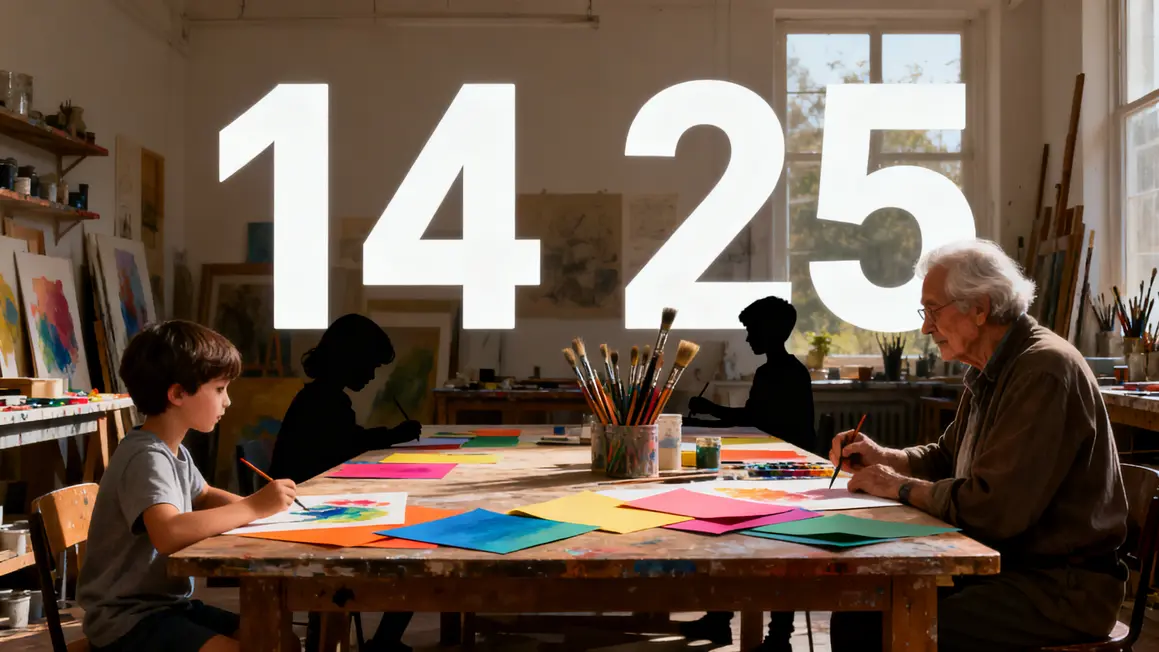 Atelier peinture seniors enfants chiffres 14 et 25