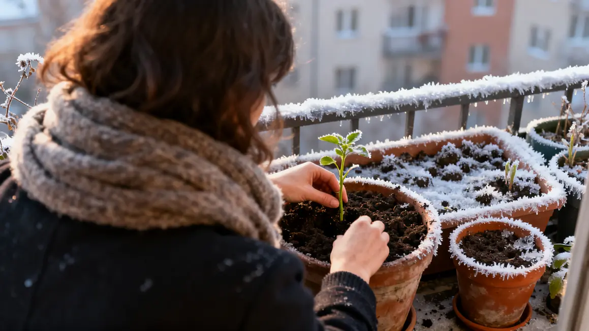 plantation livèche balcon urbain gelé