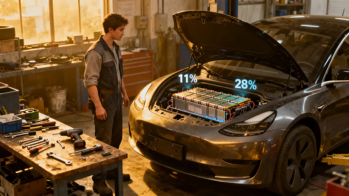 Facture assurance batterie voiture electrique atelier photo-realiste