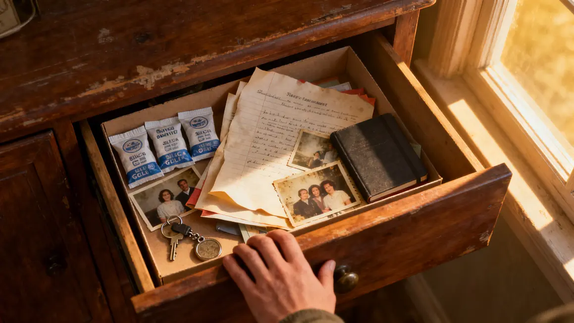 Boite souvenirs avec sachets gel de silice sans humidité