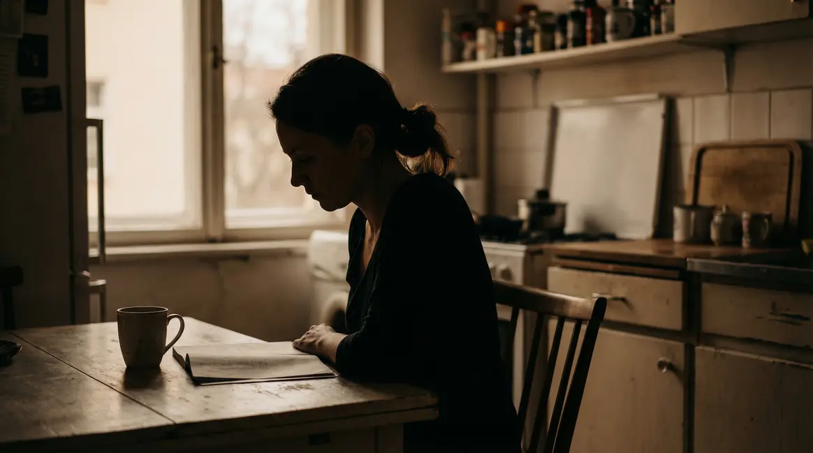 Femme regarde courrier santé pour calculs oxalate