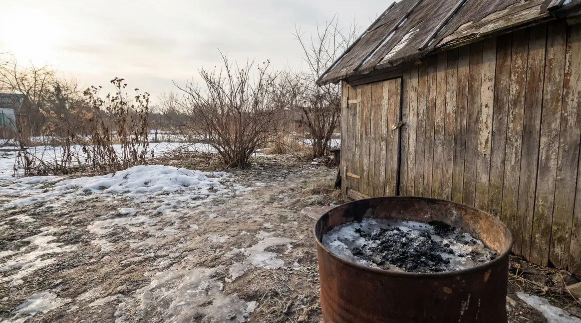cendre de bois en seau jardin hiver cabanon