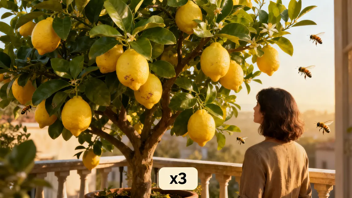 Citronnier productif fruits jaunes pollinisateurs balcon