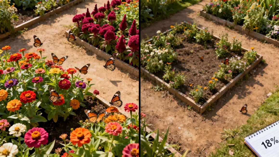 Comparatif massifs fleuris zinnia celosie 18% notes