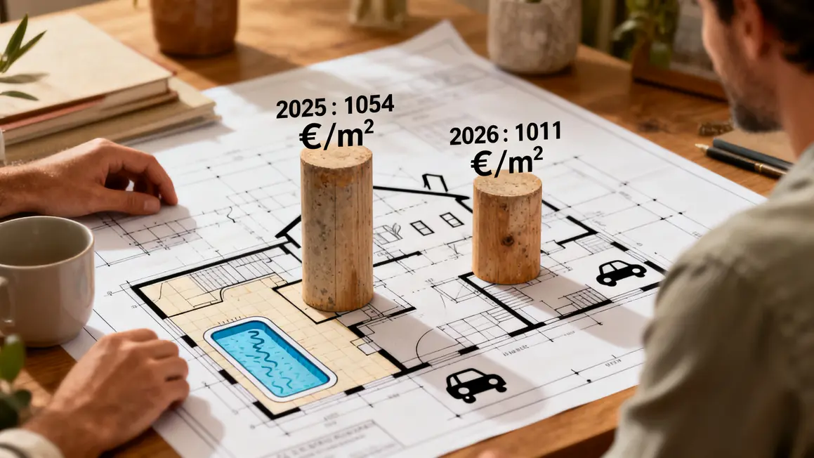 Tableau baisse taxe d aménagement piscine parking 2026