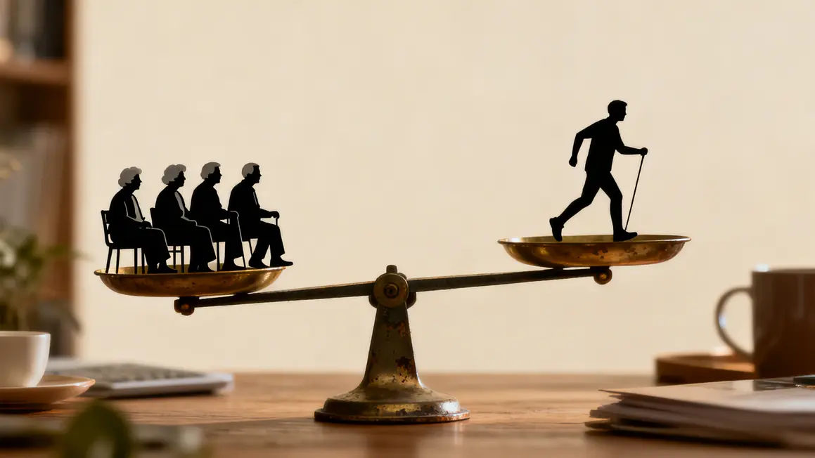 Déséquilibre balance un actif pour un retraité retraites publiques