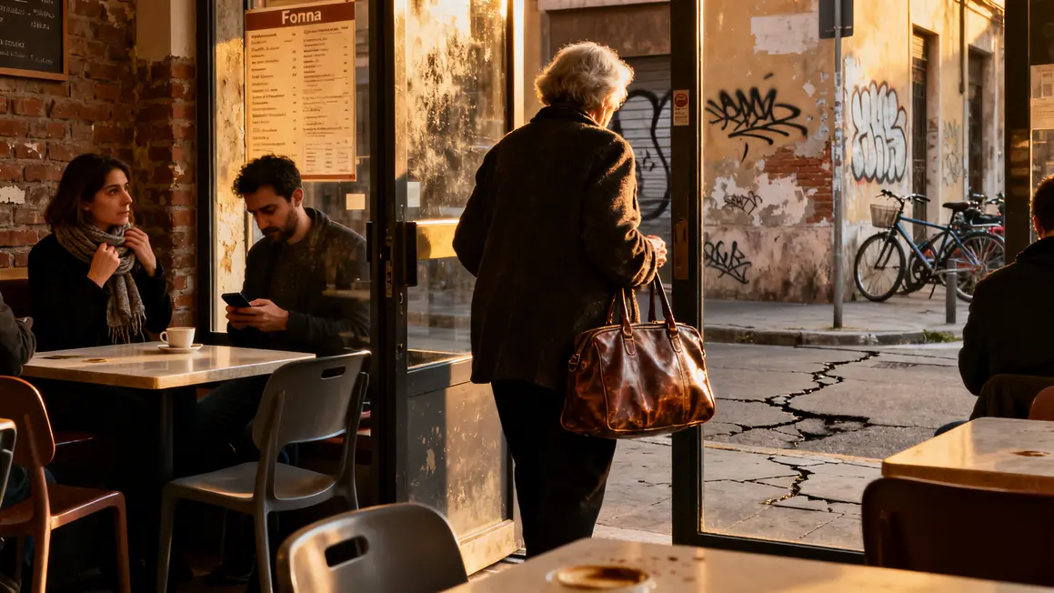 femme agee rejetee cafe