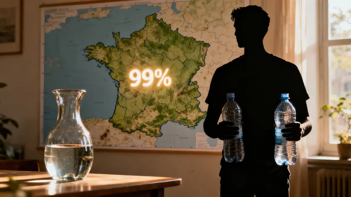 Silhouette bouteille plastique France carafe hesitation