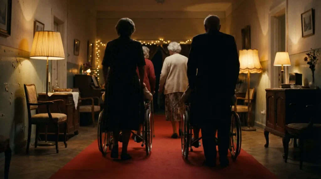 défilé seniors tapis rouge maison de retraite festive