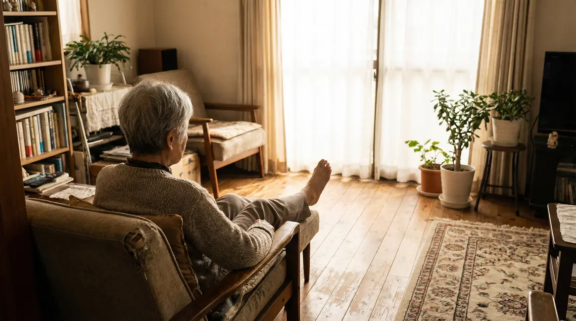 personne agee exercices jambes salon lumière