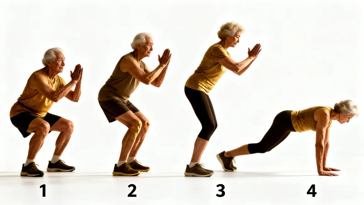 senior exercices jambes squat fente relevé pont