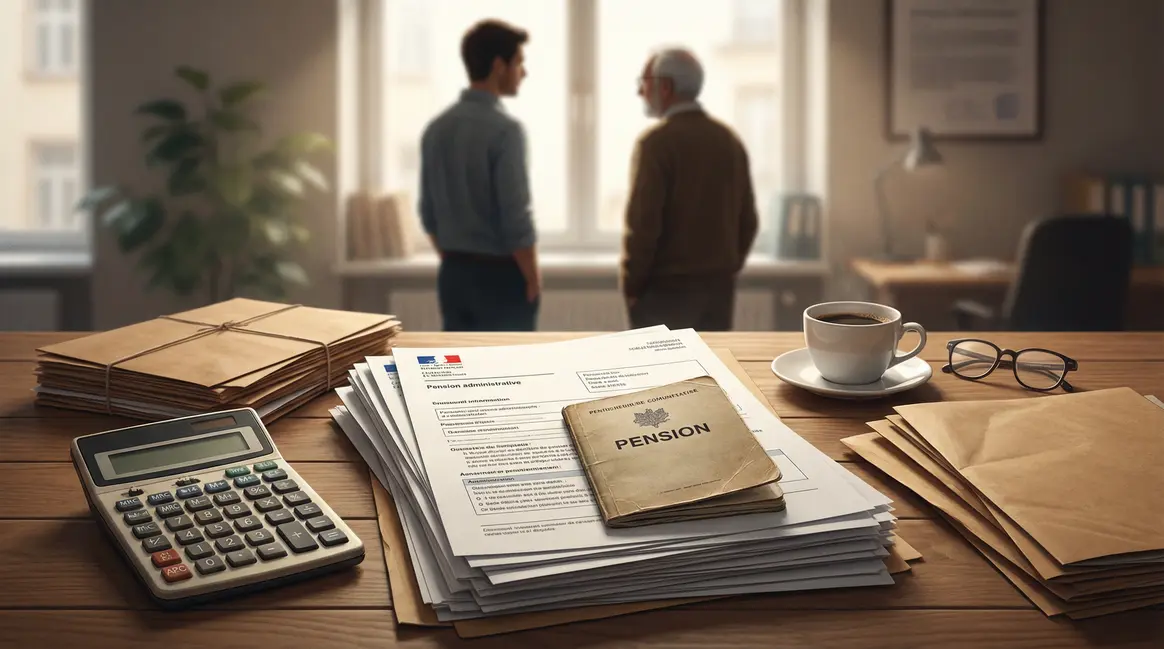feuille impôts retraite calculatrice pension sur table