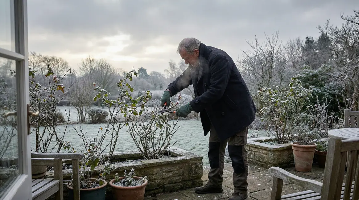 Gants Parkside tailles rosiers hiver jardin