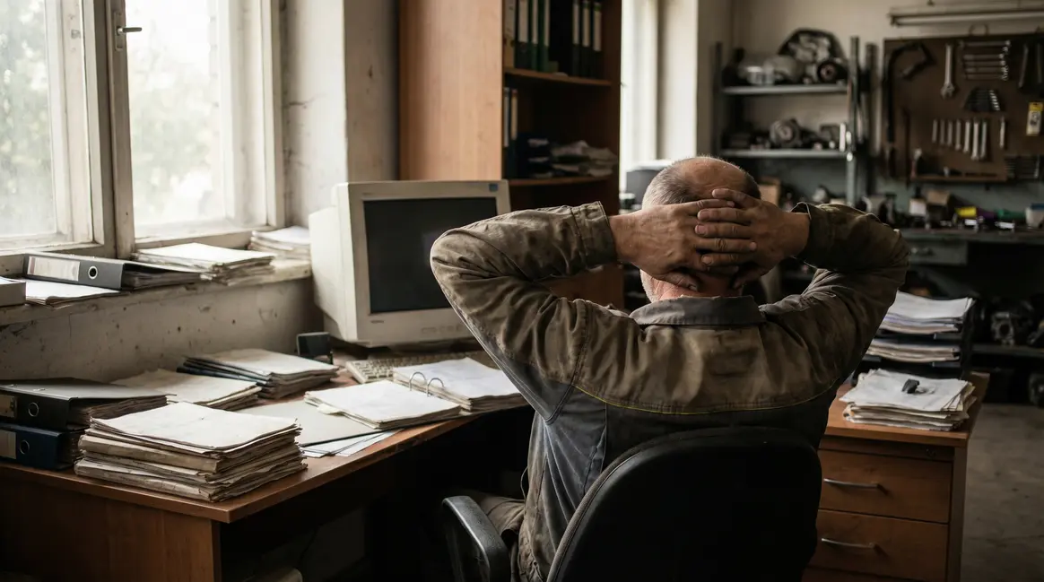 garagiste retraité stressé papiers bureau piratage ANTS