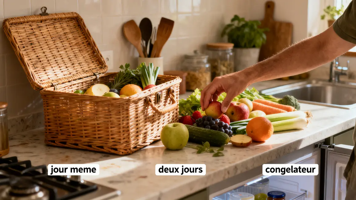 tri cagette carton vert Lidl maison fruits légumes