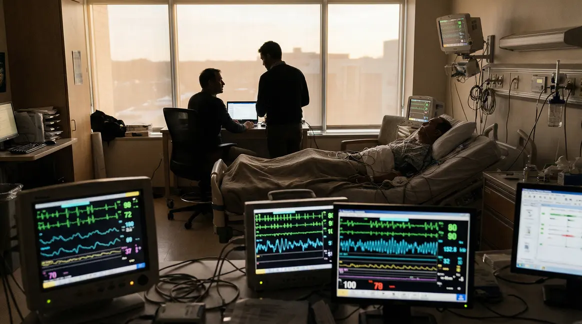 Scène laboratoire analyse sommeil IA Stanford
