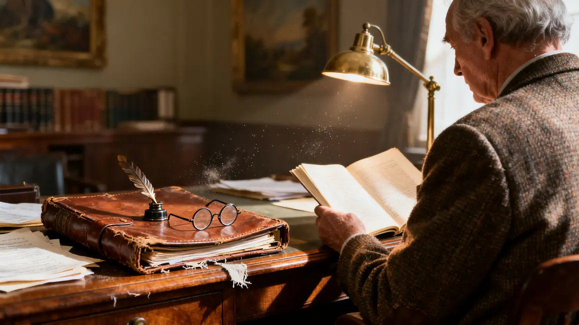 Notaire retraite lecture documents bureau