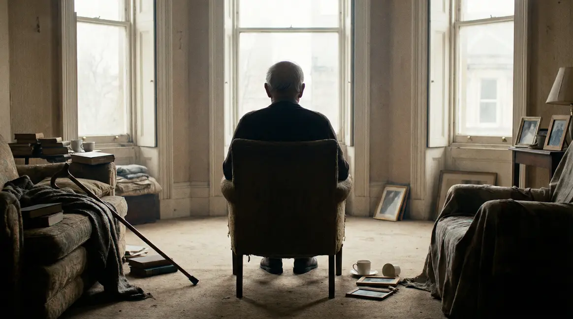 Personne âgée isolée dans une pièce, impression d’isolement senior