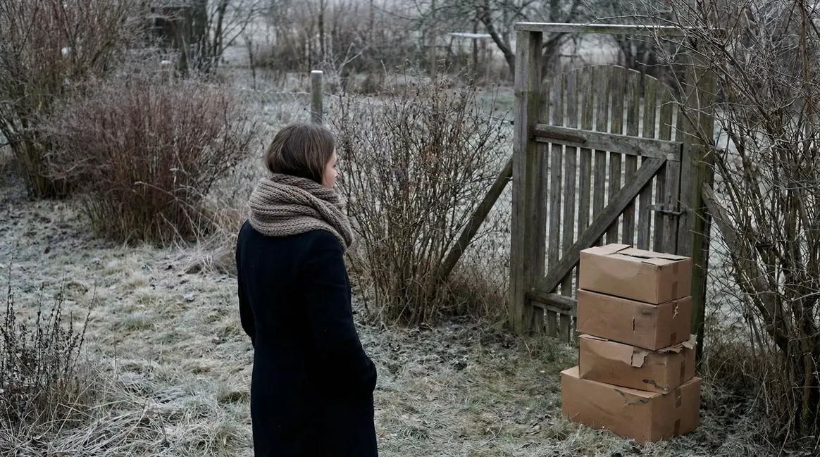femme echarpe jardin hiver cartons recyclage