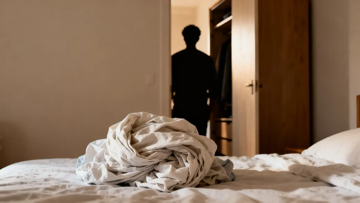 Pile linge froisse drap housse visible