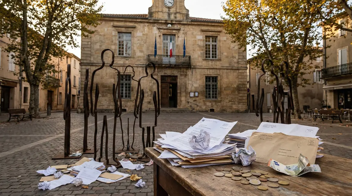 Mairie finances communales piles documents euros