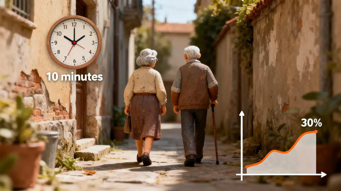 Effet marche post repas sur glycémie seniors