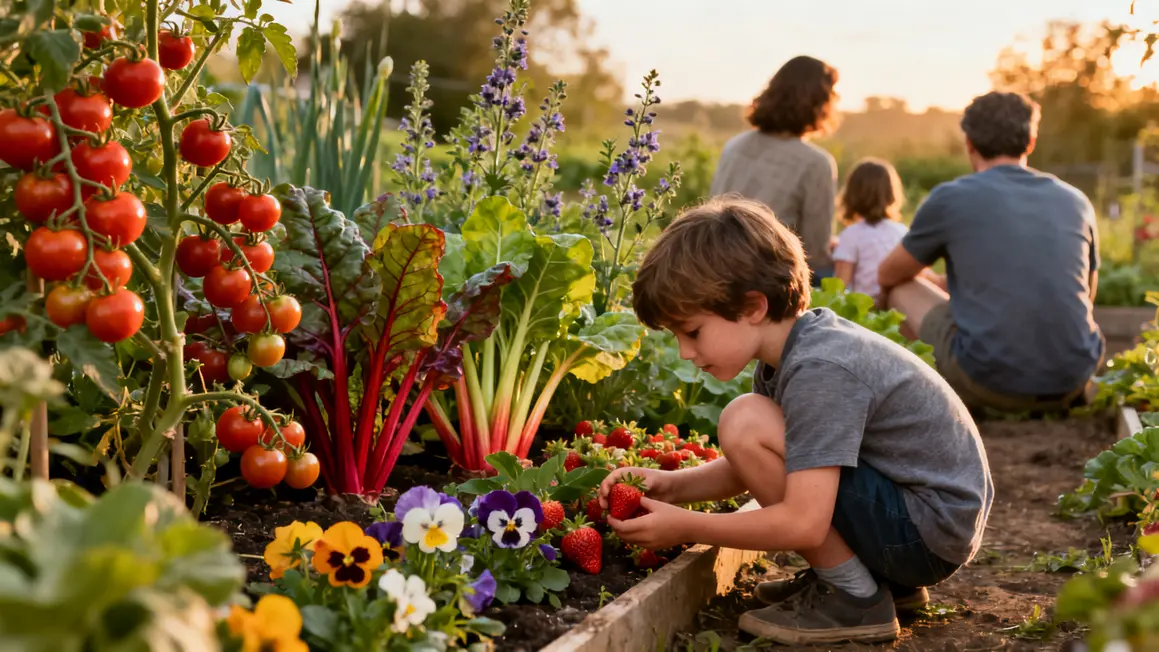 massif légumes fleurs comestibles enfants foodscaping accessible