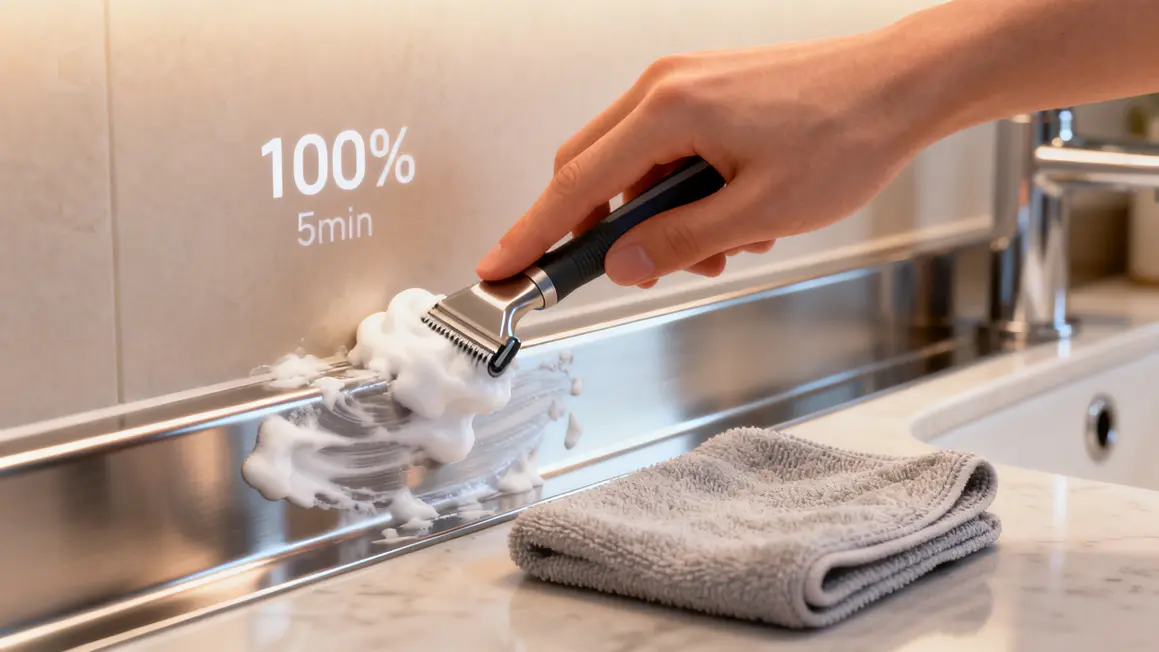 mousse à raser nettoyage inox crédence brillance