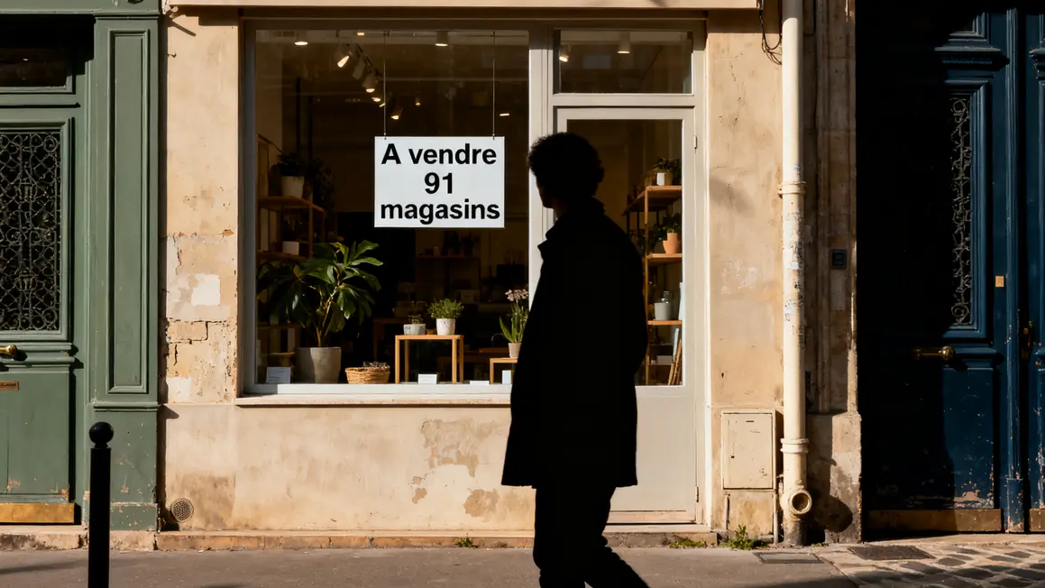 Boutique Nature et Decouvertes à vendre silhouette urbaine