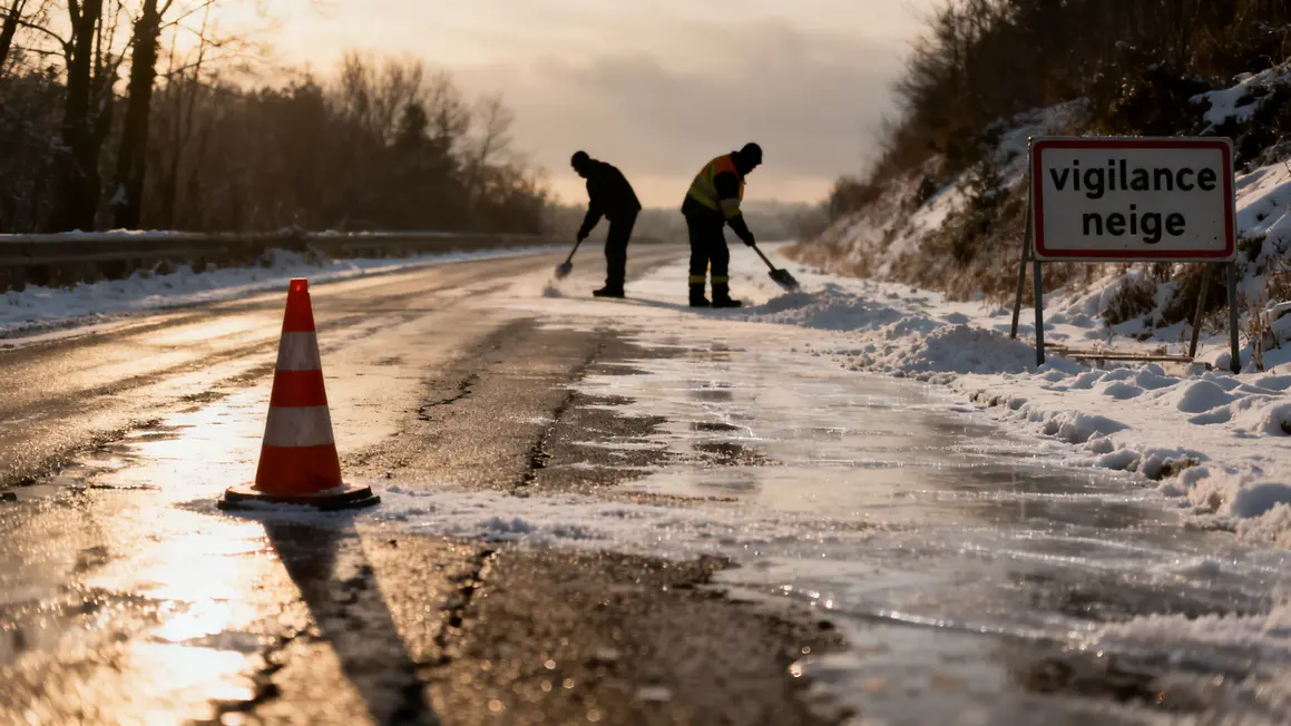 route secondaire neige verglas vigilance cône