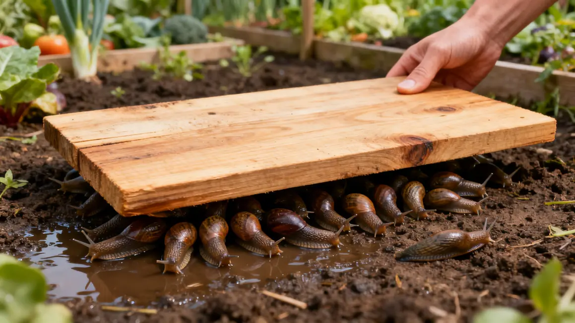 planche bois piege limaces jardin potager