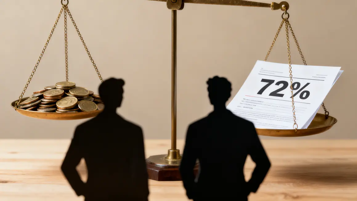 silhouettes devant balance pieces document 72 pourcent plan epargne retraite