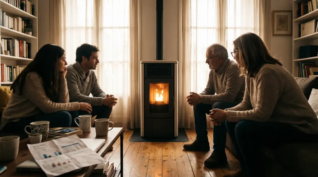 famille poele a granules economie facture energie