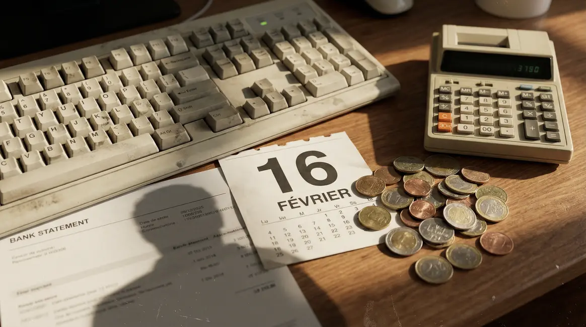 Clavier calculatrice pièces calendrier 16 février prélèvement fiscal