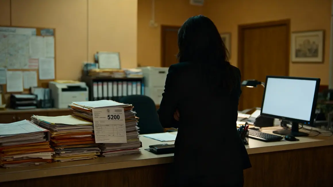 Femme angoissée bureau administration EHPAD dette