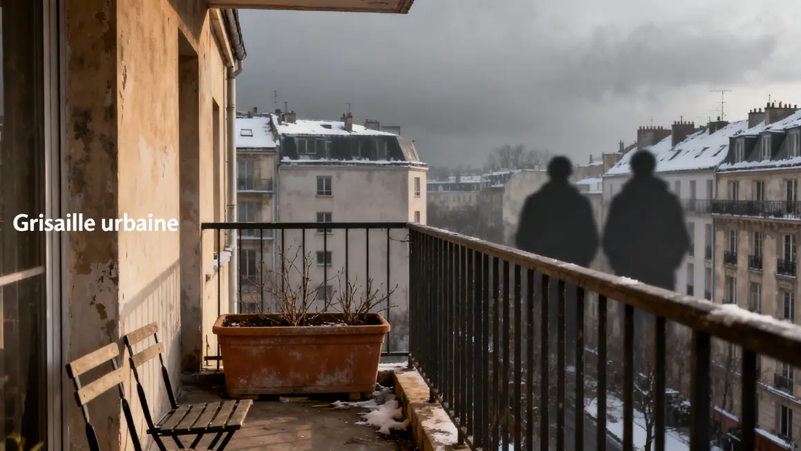 balcon urbain vide gris primevere absente