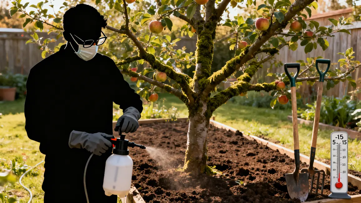 pulverisation arbre fruitier hiver gants masque thermometre