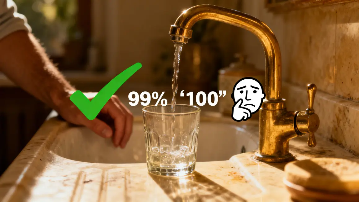 robinet verre symbole check confiance 99