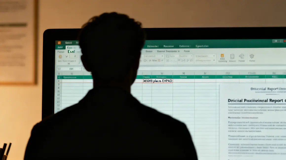 Ligne surlignée places EHPAD Excel