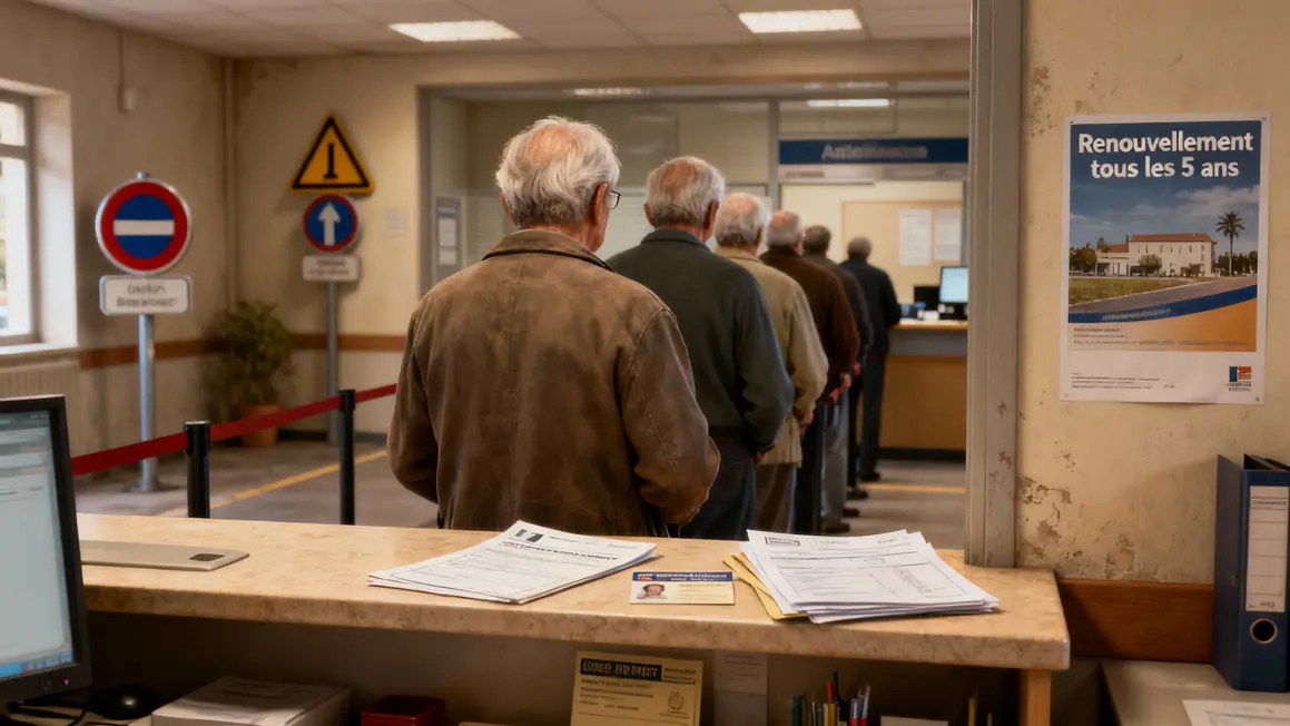 File d’attente seniors contrôle permis