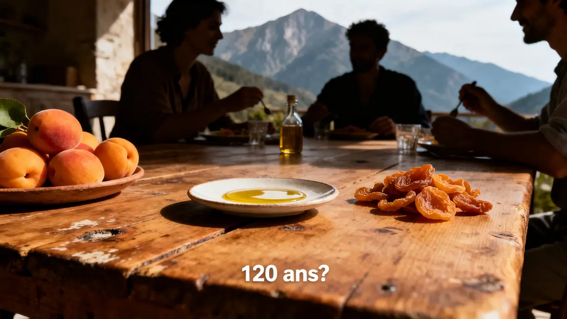 Table repas abricots huile question longévité