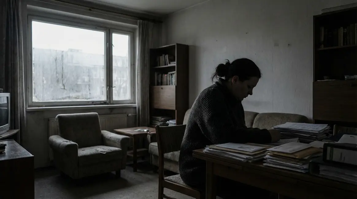 Femme devant papiers administratifs retraite et dettes