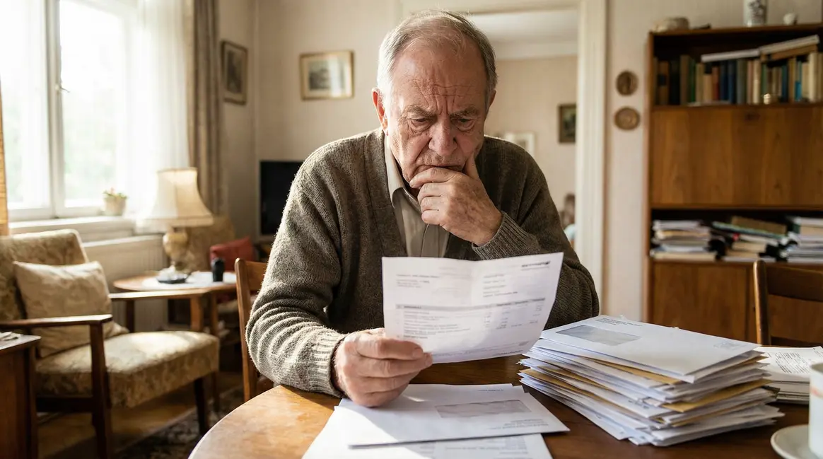 Homme âgé regarde facture énergie EJP