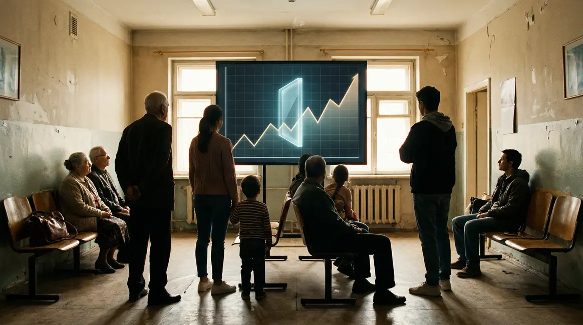 Scène attente seniors familles jeunes graphique retraite