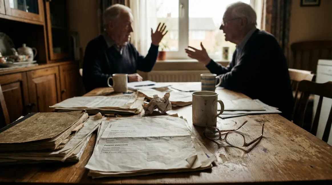 Documents pension sur table familiale seniors retraités